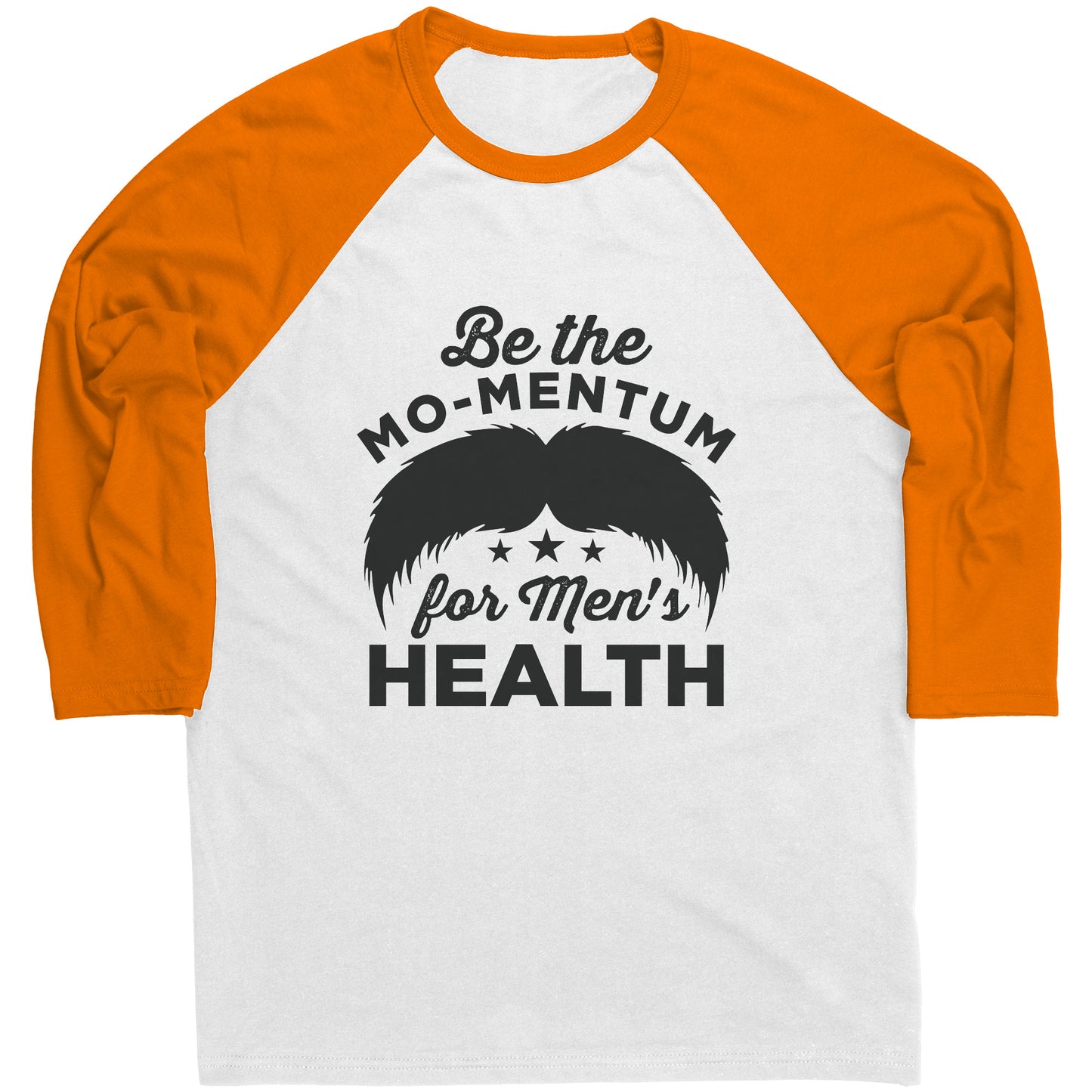 Mens Raglan Movember T-shirt Be The Mo-mentum for the Men's Health