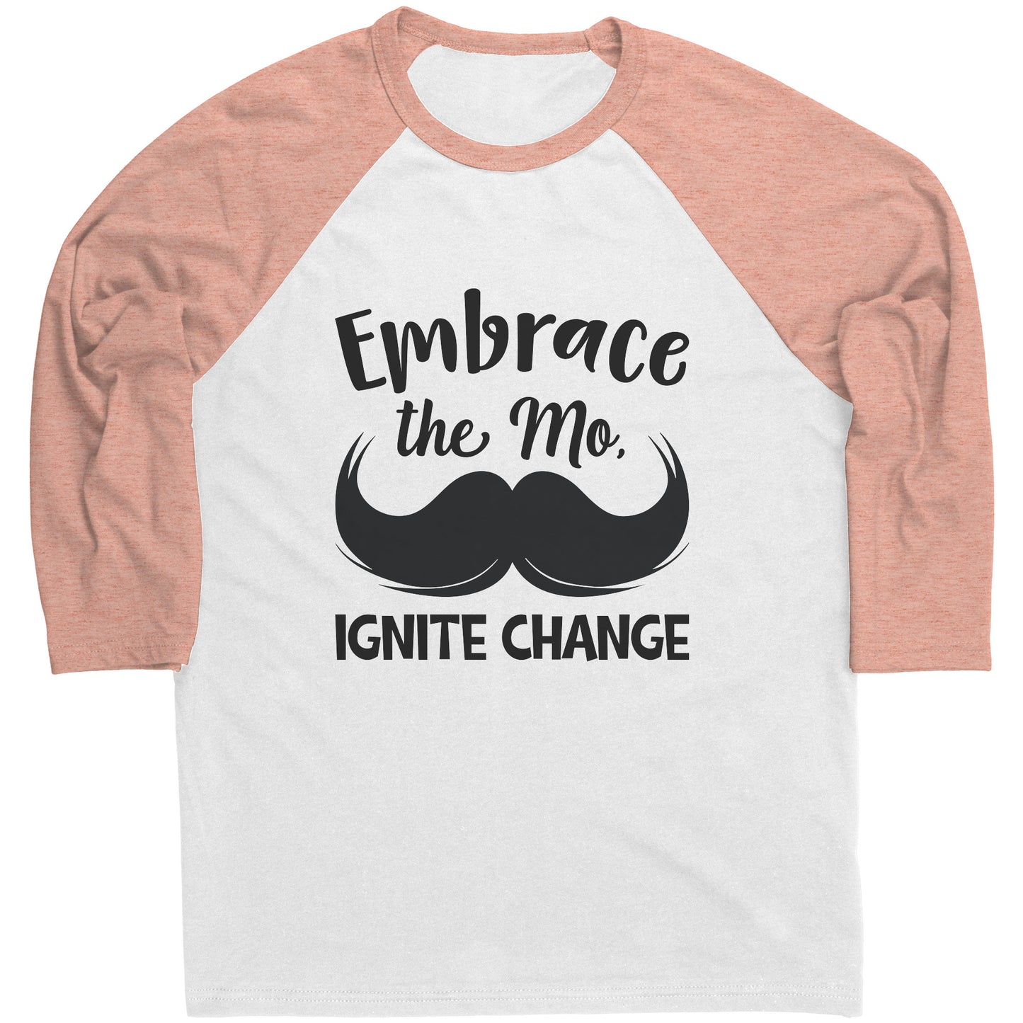 Mens Raglan Movember T-shirt Embrace the M, Ignite Change