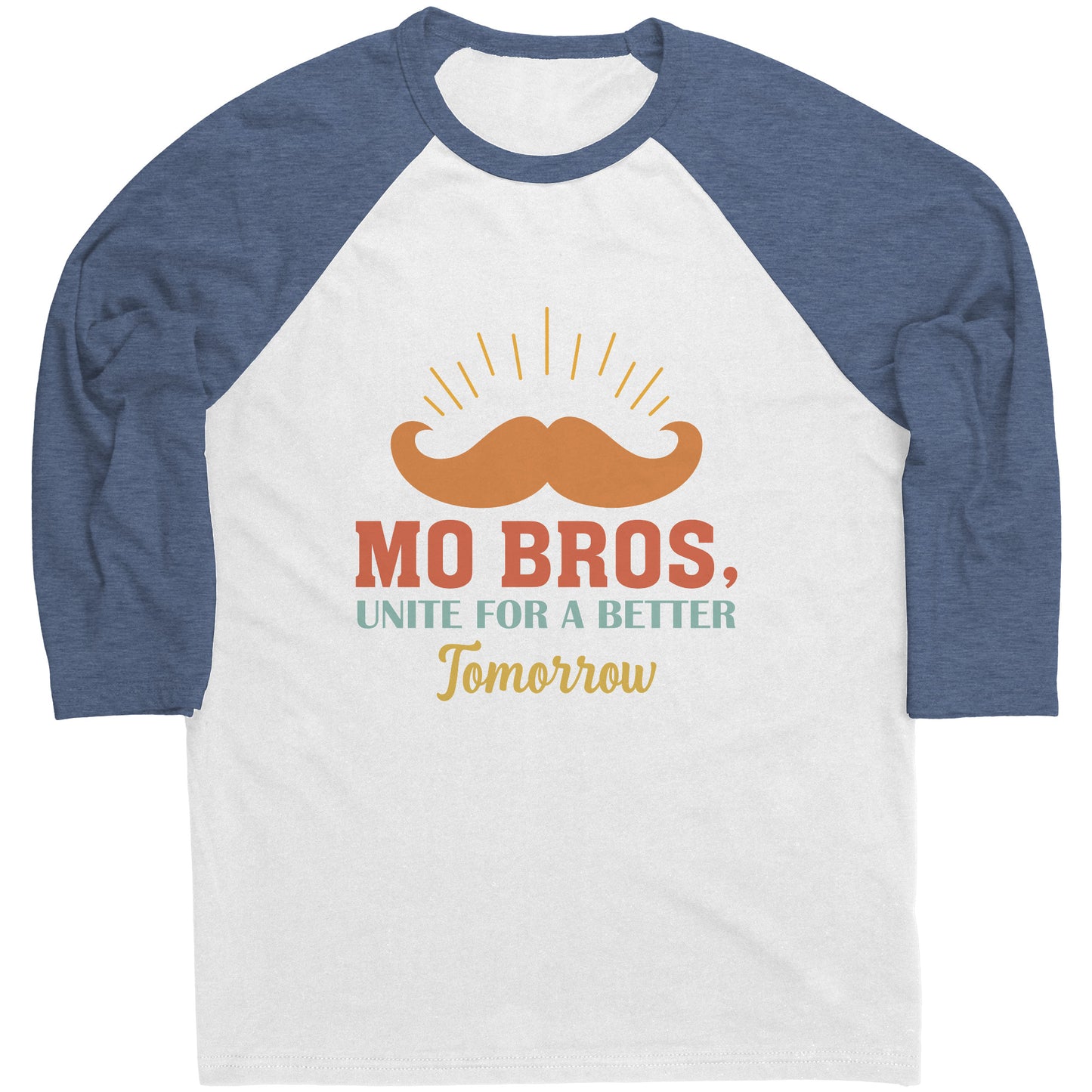 Mens Raglan Movember T-shirt Mo Bros's, Unite for a Better Tomorrow
