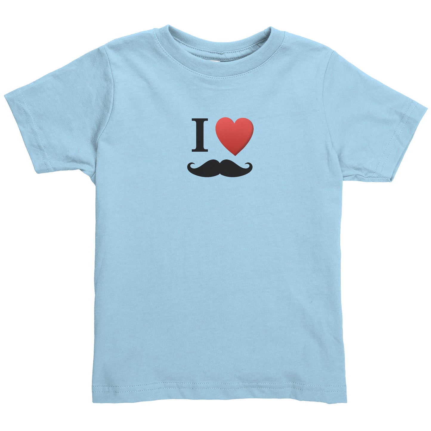 Rabbit Skins Toddler Shirt Front I Love Moustache & Back Movember Month Of Respect