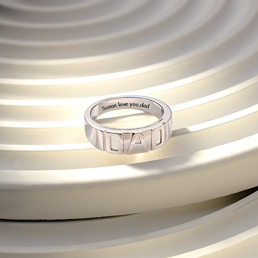 Personalized Dad Ring Custom Engraved Unique Ring Father's Day Gifts Emporium Discounts