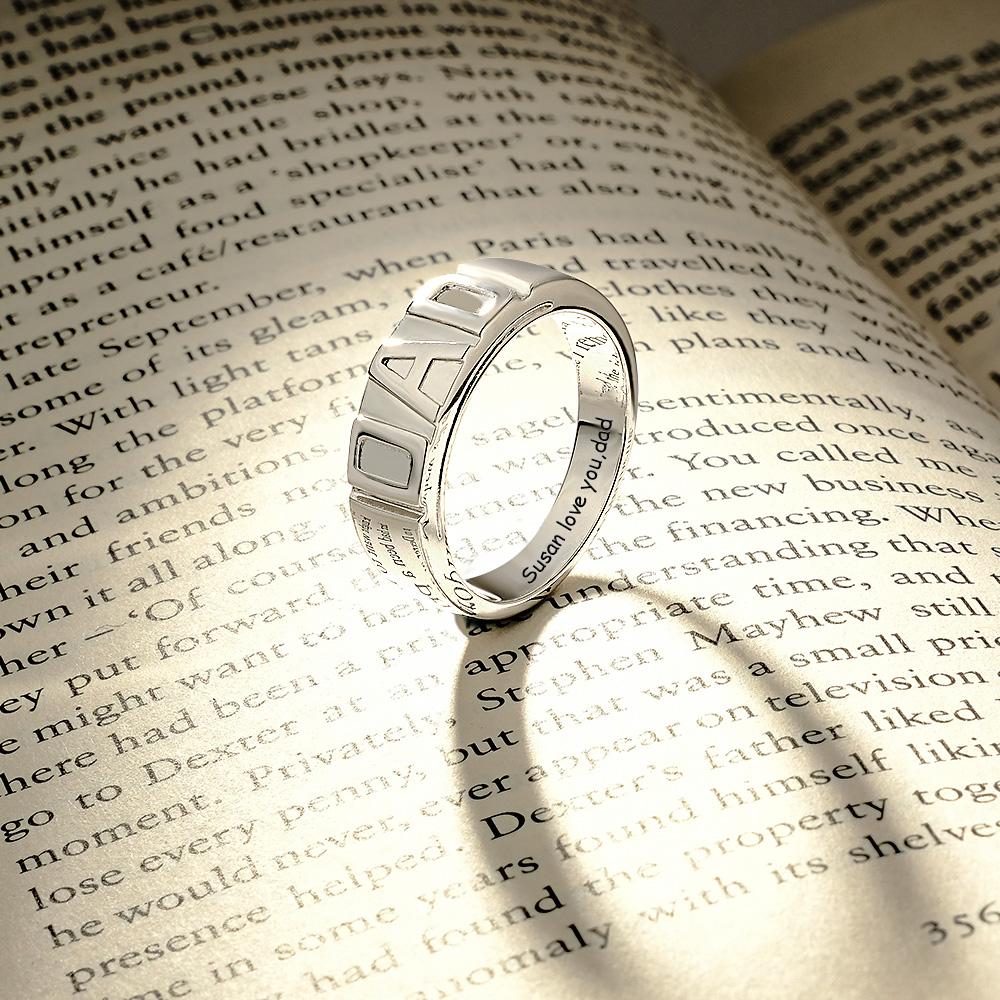 Personalized Dad Ring Custom Engraved Unique Ring Father's Day Gifts Emporium Discounts