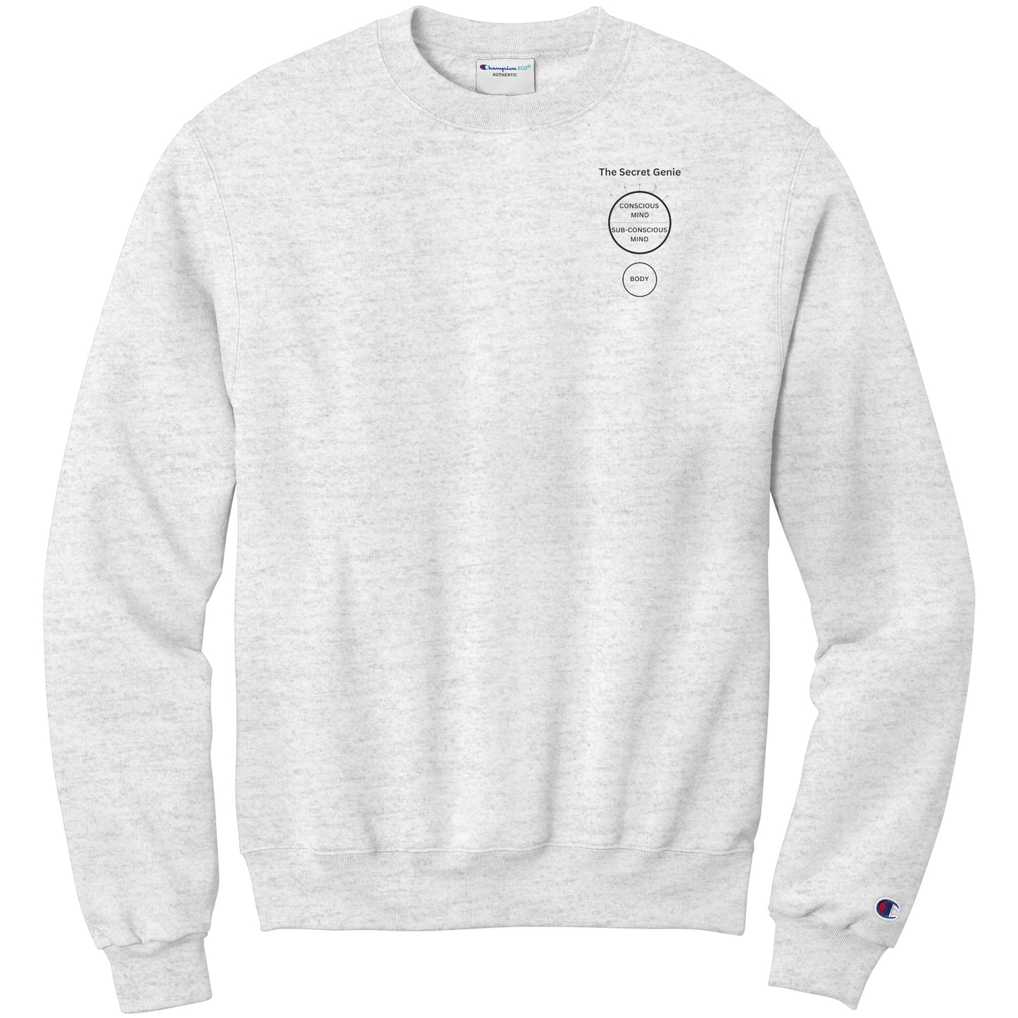 The Secret Genie Champion Sweatshirt Conscious, Sub-Conscious and Body Design