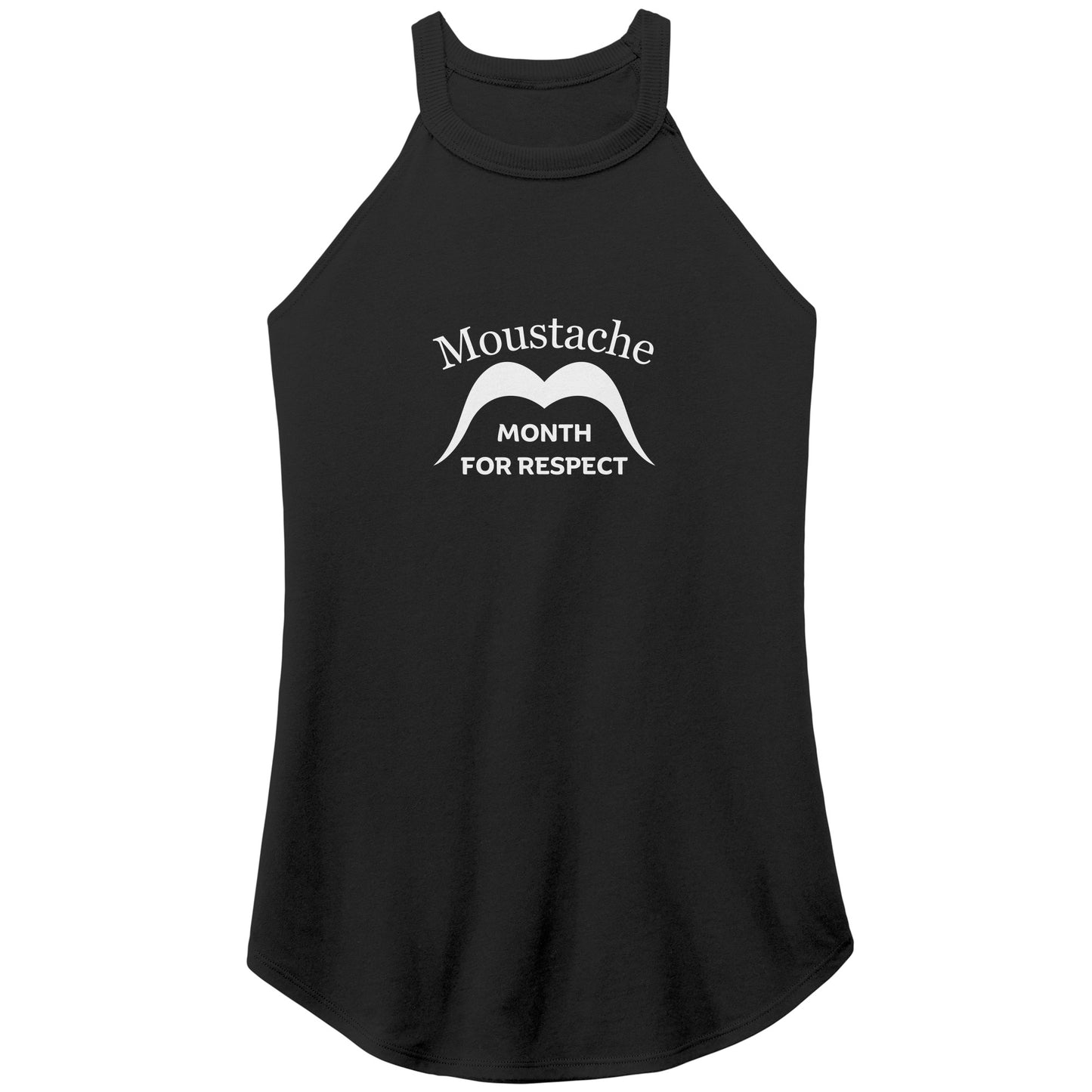 WOMEN’S PERFECT TRI ROCKER TANK Front Double Distance From Top 3/4 Print Movember Moustache Month Of Respect