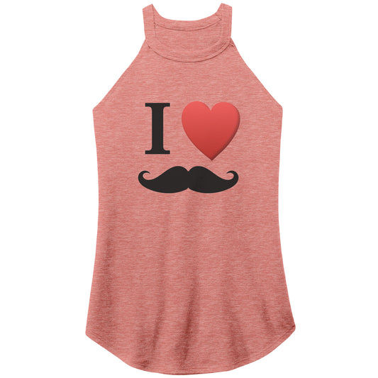 WOMEN’S PERFECT TRI ROCKER TANK Front Normal Distance Full Print Movember I Love Moustache