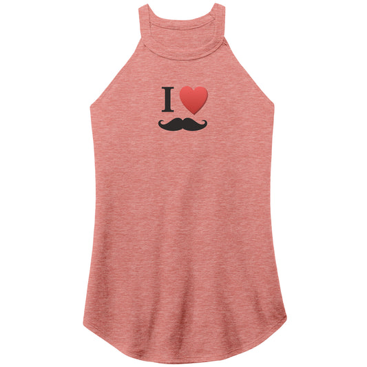 WOMEN’S PERFECT TRI ROCKER TANK Front Normal Distance Half Print Movember I Love Moustache