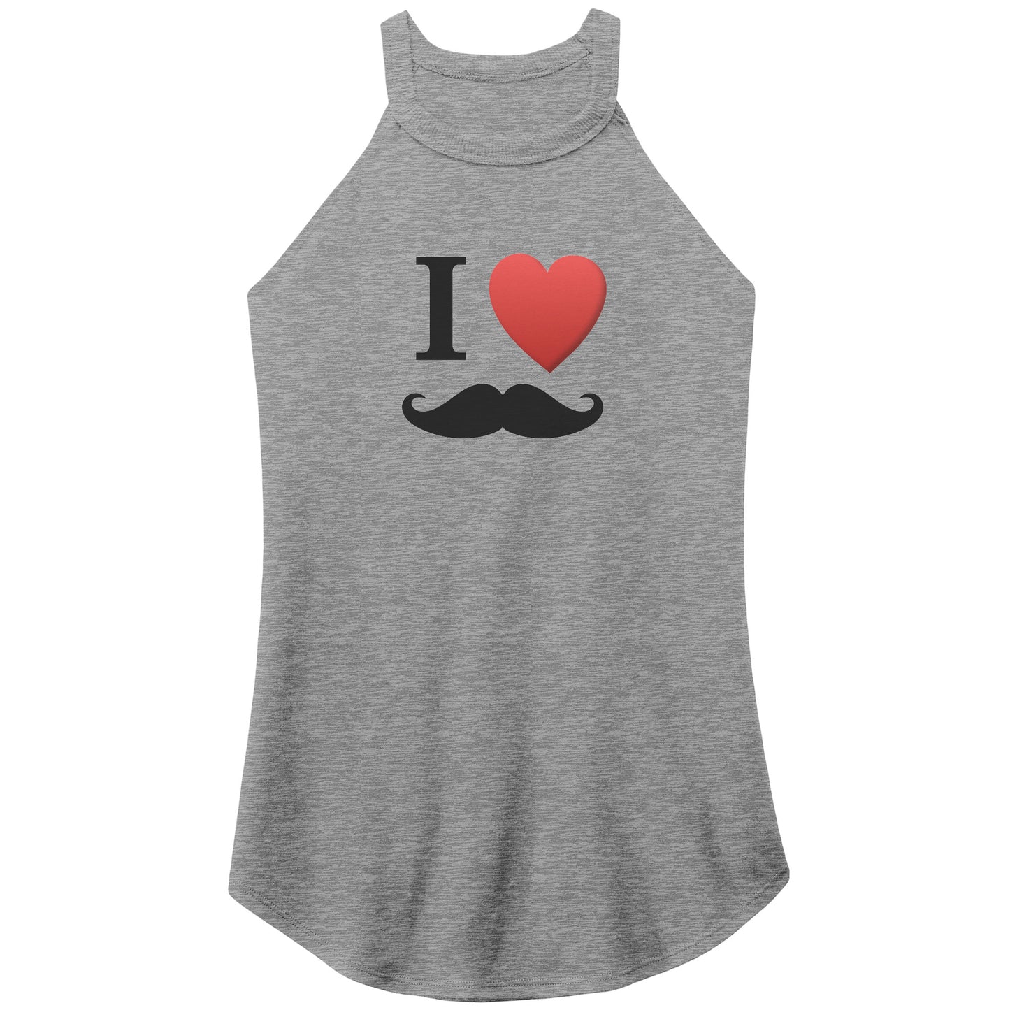 WOMEN’S PERFECT TRI ROCKER TANK Front Normal Distance 3/4 Print Movember I Love Moustache