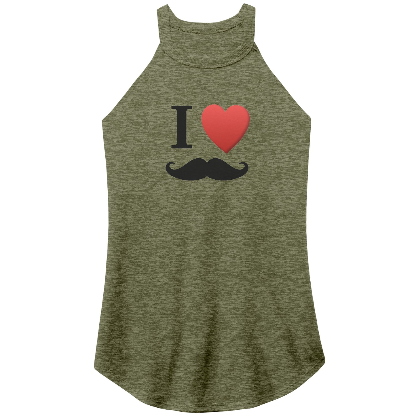 WOMEN’S PERFECT TRI ROCKER TANK Front Normal Distance 3/4 Print Movember I Love Moustache