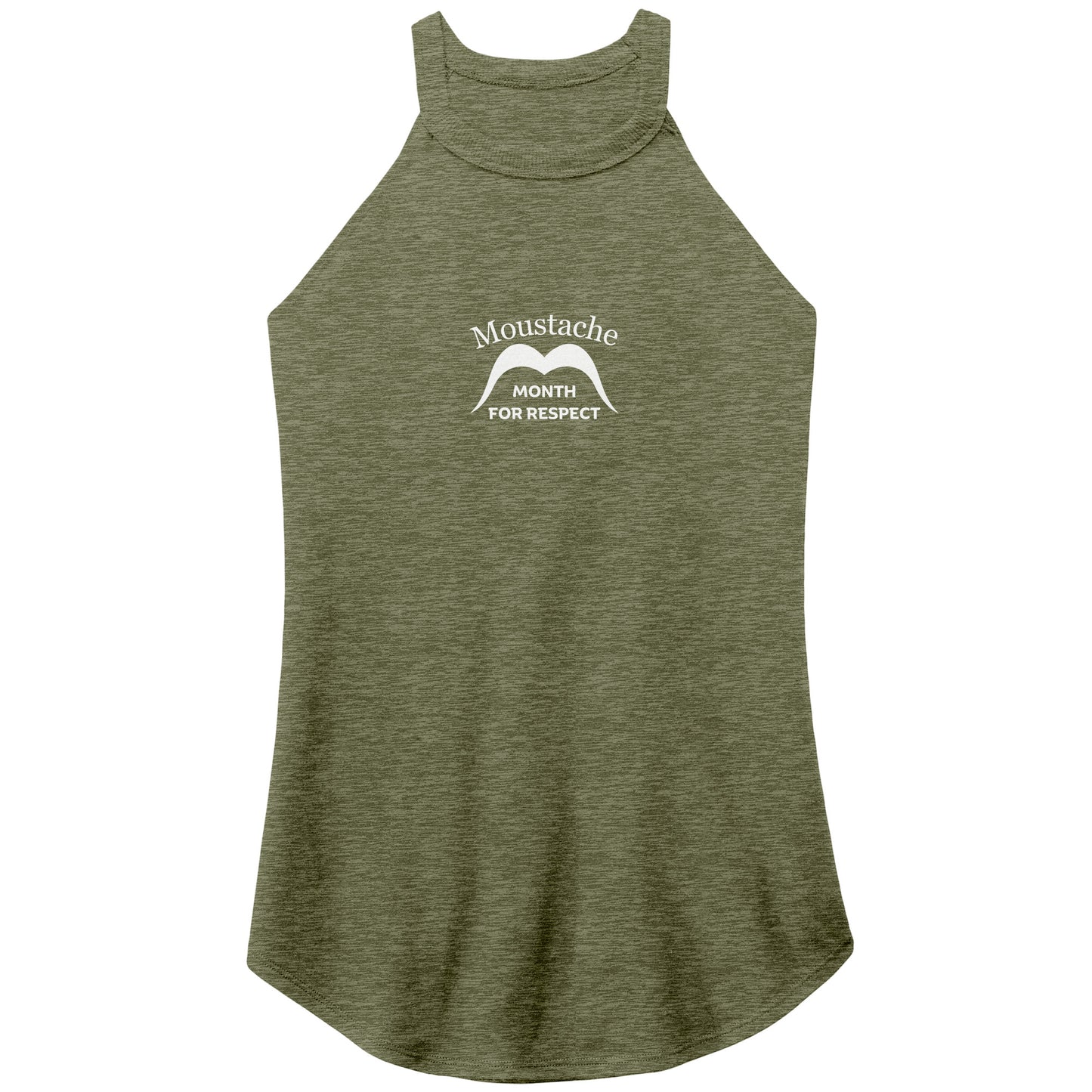 WOMEN’S PERFECT TRI ROCKER TANK Front Triple Distance 1/2 Print Movember Moustache Month Of Respect
