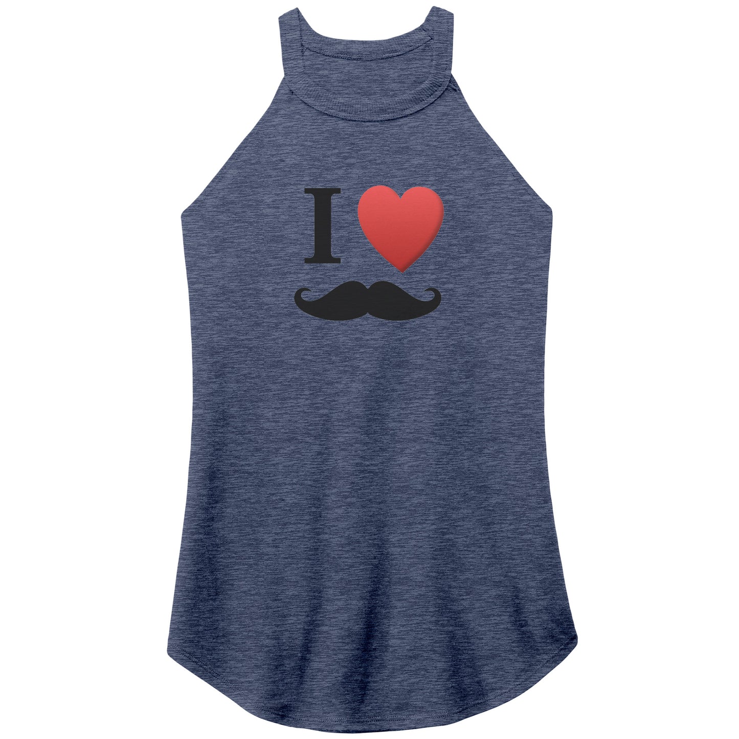 WOMEN’S PERFECT TRI ROCKER TANK Front Normal Distance 3/4 Print Movember I Love Moustache