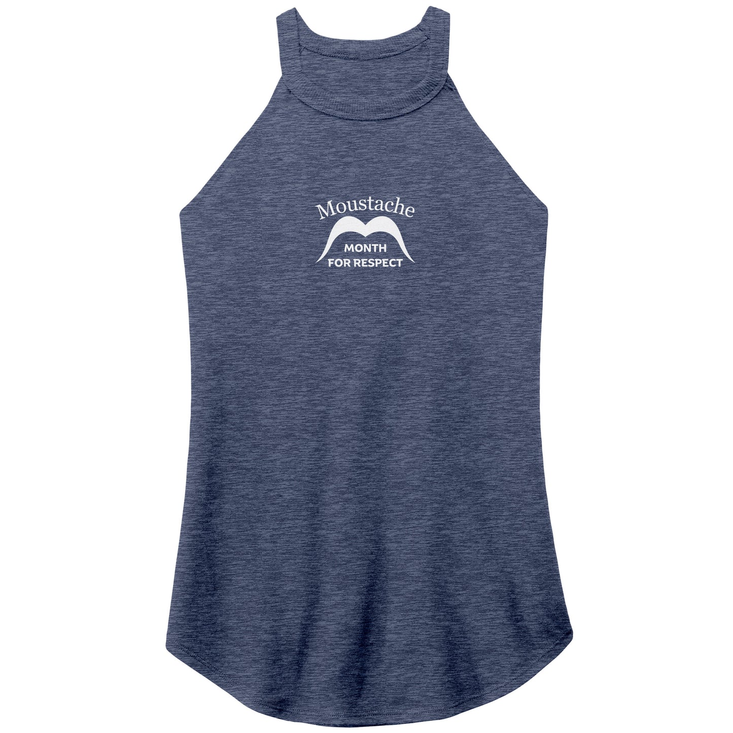 WOMEN’S PERFECT TRI ROCKER TANK Front Double Distance 1/2 Print Movember Moustache Month Of Respect
