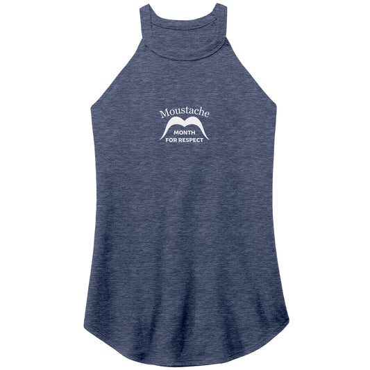 WOMEN’S PERFECT TRI ROCKER TANK Front Triple Distance 1/2 Print Movember Moustache Month Of Respect