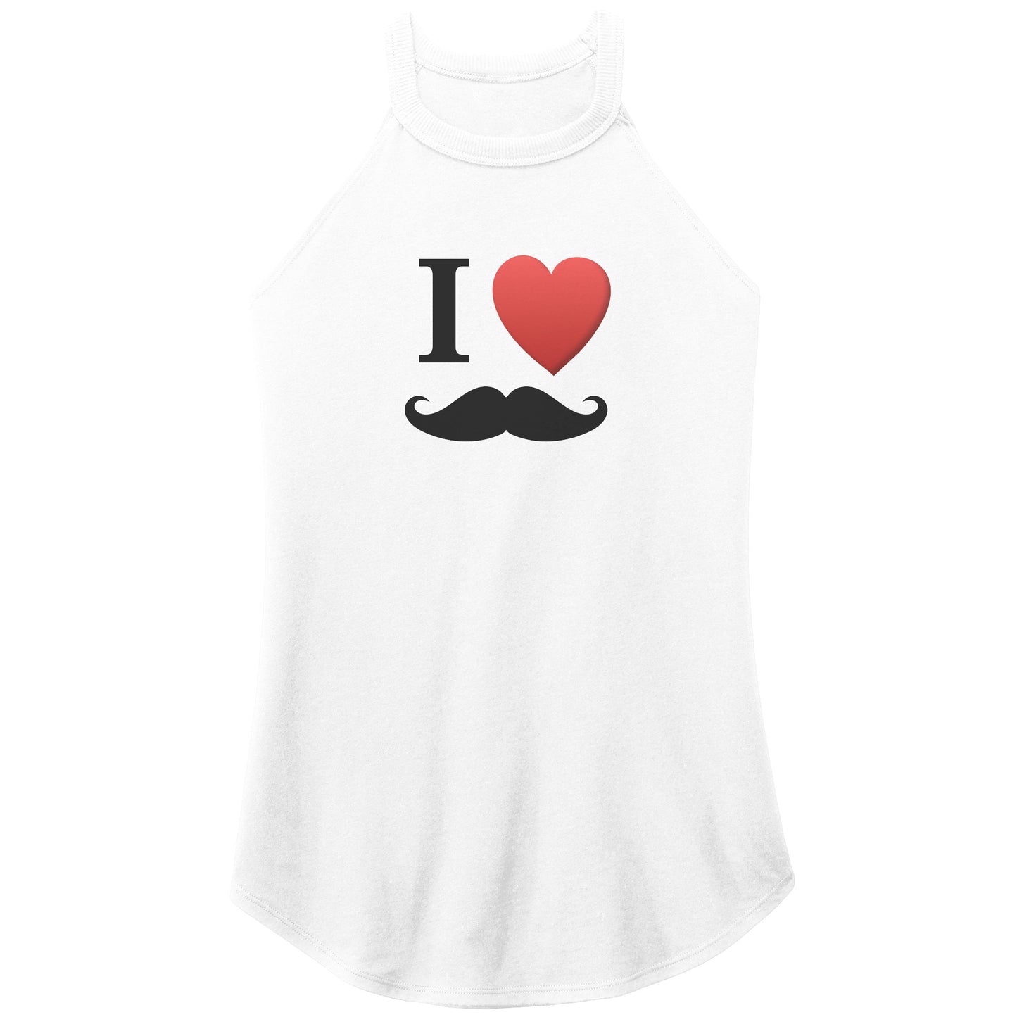 WOMEN’S PERFECT TRI ROCKER TANK Front Normal Distance 3/4 Print Movember I Love Moustache