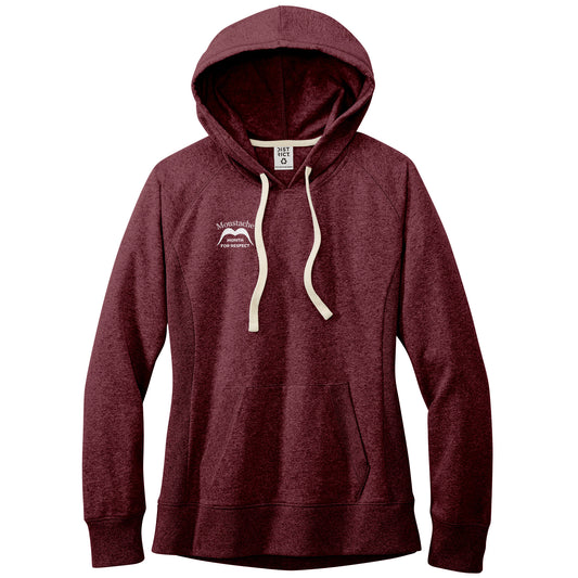 WOMEN'S RE-FLEECE HOODIE Back & Front Right Movember Moustache Month Of Respect