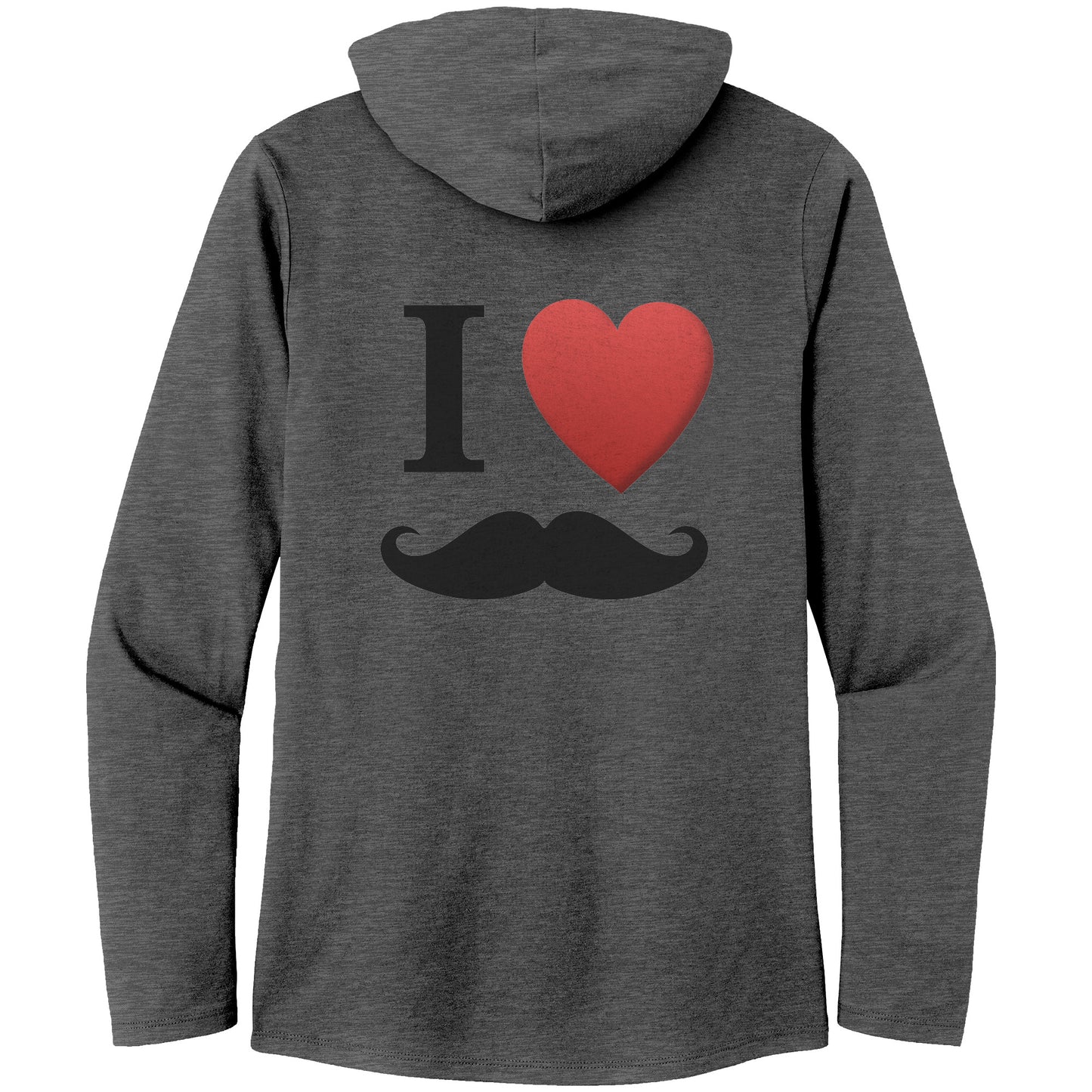 WOMEN’S TRI LONG SLEEVE HOODIE Movember I Love Moustache Back