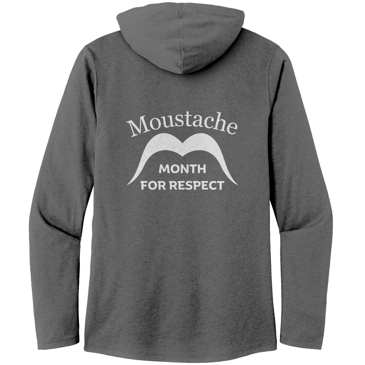 WOMEN’S TRI LONG SLEEVE HOODIE Movember Moustache Month For Respect Back