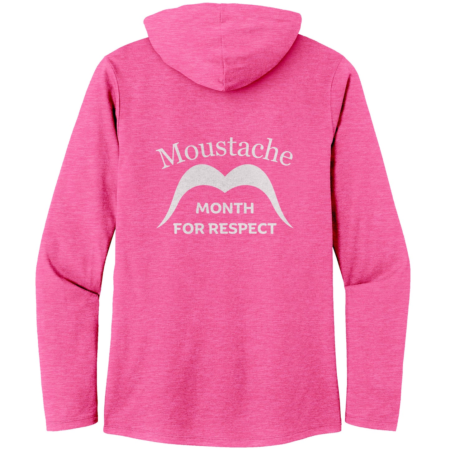 WOMEN’S TRI LONG SLEEVE HOODIE Movember Moustache Month For Respect Back
