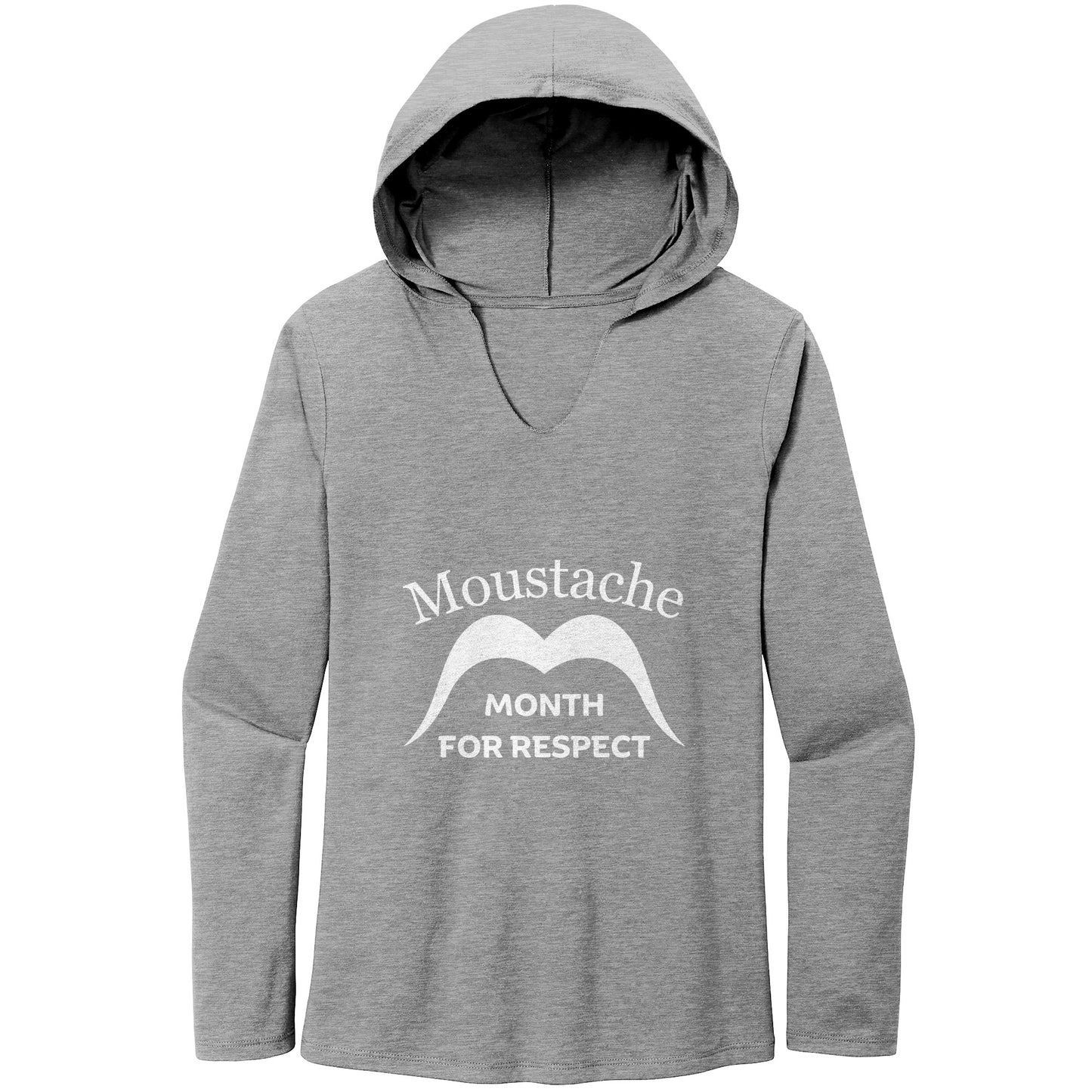 WOMEN’S TRI LONG SLEEVE HOODIE Movember Moustache Month For Respect Front