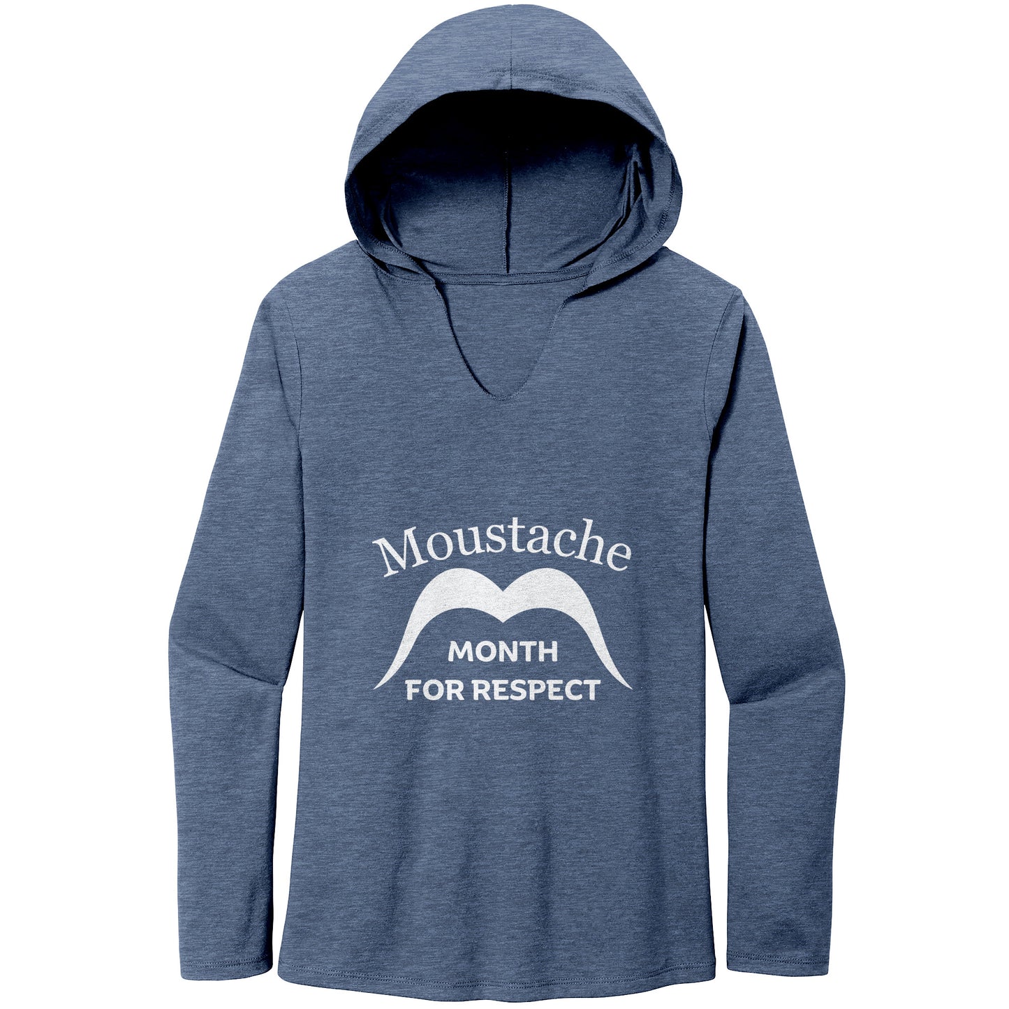 WOMEN’S TRI LONG SLEEVE HOODIE Movember Moustache Month For Respect Front