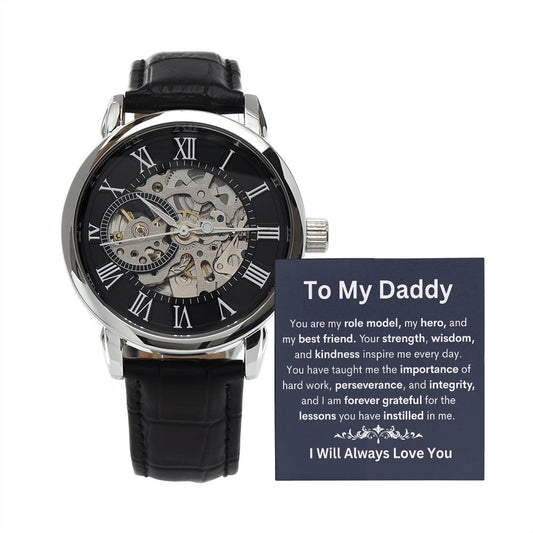 Give the gift of luxury with this handsome and daring timepiece. The Men's Openwork Watch is the perfect blend of classic design and modern styling, making it an essential accessory for your remarkable style. Shop now and Save 67% for Father's Day....