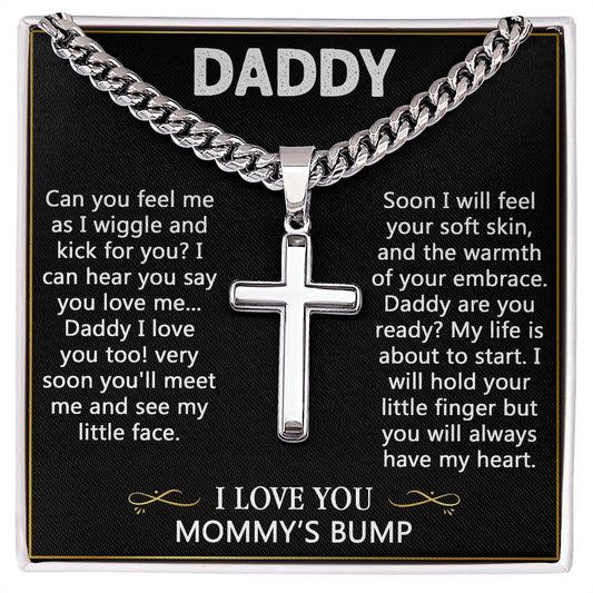 Wear your faith proudly with this Cuban Chain with Artisan Cross Necklace. Perfect to remember when your baby was again in mummy, and when we all been waiting for him or her to arrive in your family.