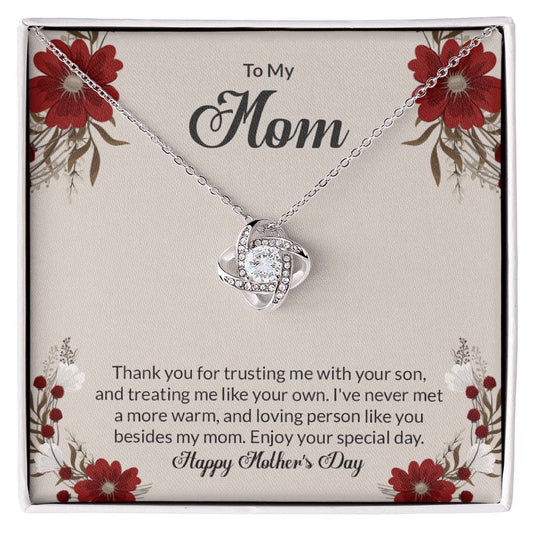 Happy Mother's Day Love Knot Necklace (Yellow & White Gold Variants)