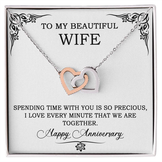 Searching for the ideal present for your beloved? Look no further! At Emporium Discounts, we offer a special Forever Love Necklace available in White Gold 14k or Yellow Gold 18k--buy now and enjoy 50% off!  To My Beautiful Wife, Spending time with you is so precious, I love every minute that we are together. Happy Anniversary 