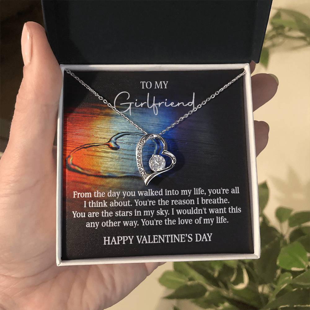 Happy Valentine's Day To My Girlfriend Forever Love Necklace