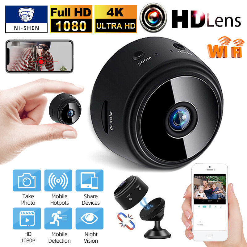 The Mini IP Camera Recorder offers 1080p Full HD resolution, night vision, and alarm notifications for viewing real-time activity. WiFi-enablement also allows access from anywhere. Check on your home or office while away and keep it secure no matter the distance.