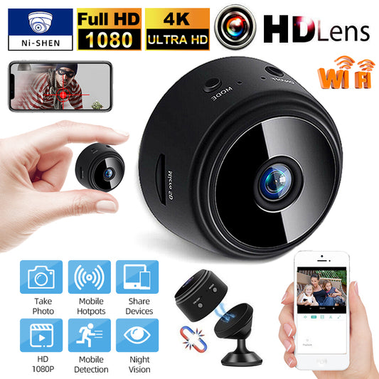 The Mini IP Camera Recorder offers 1080p Full HD resolution, night vision, and alarm notifications for viewing real-time activity. WiFi-enablement also allows access from anywhere. Check on your home or office while away and keep it secure no matter the distance.