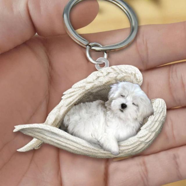 Dog Sleeping Angel Keychains Emporium Discounts