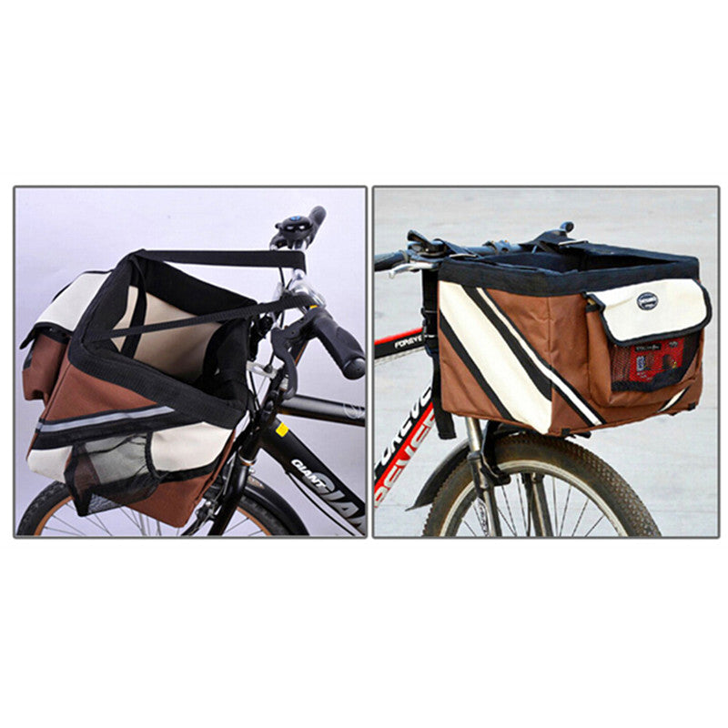 Portable Dog Bicycle Carrier Seat for small dog Emporium Discounts Colours Brown