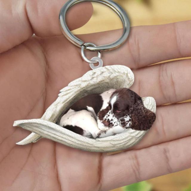 Dog Sleeping Angel Keychains Emporium Discounts Brittany