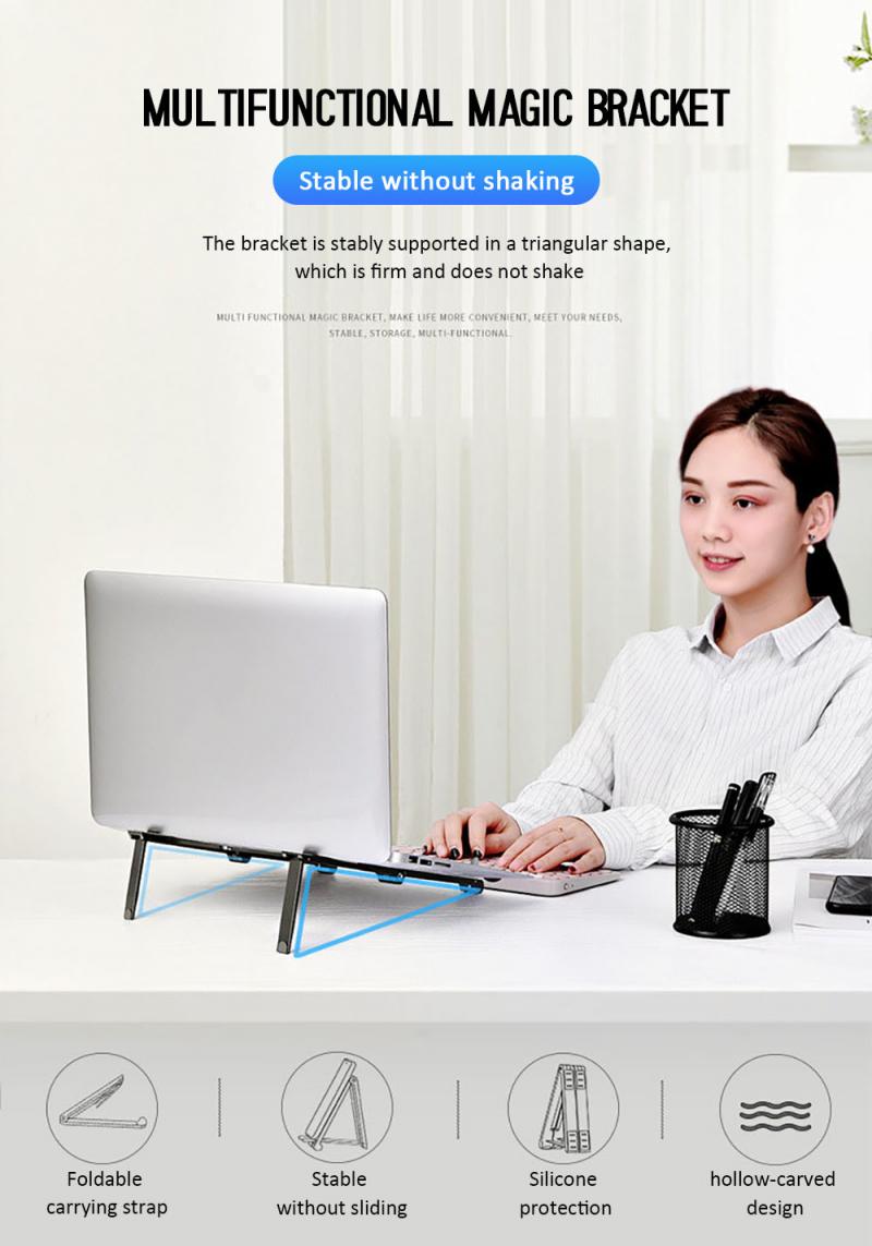 3 In 1  Foldable Laptop Holder Adjustable Aluminum Tablet Desktop Holder For Phone/iPad/Laptop Notebook Cell Phone Holder Stand Support Emporium Discounts 5 Daily Gadget or Products Discounted at 20%  OFF Code DAILY20