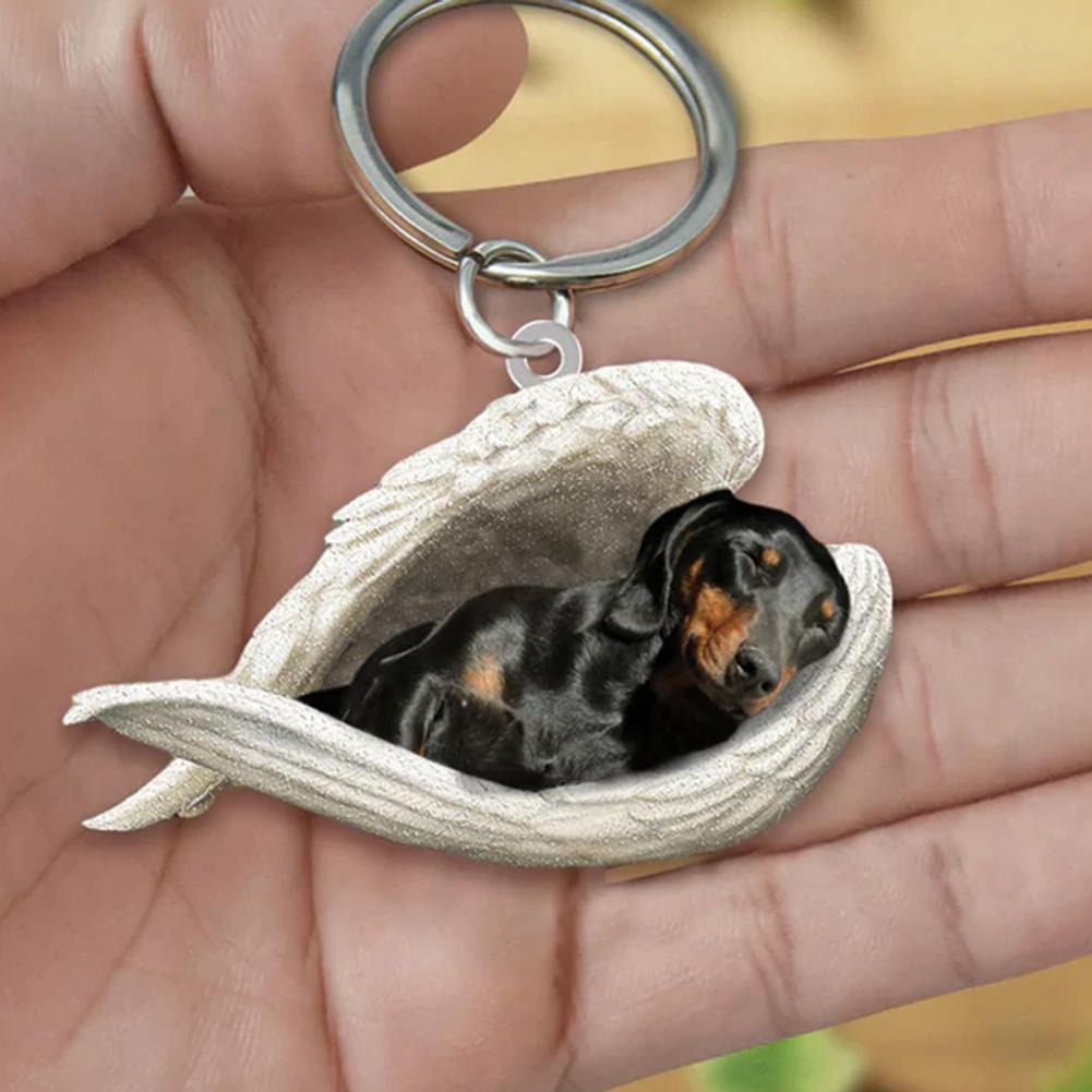 Dog Sleeping Angel Keychains Emporium Discounts