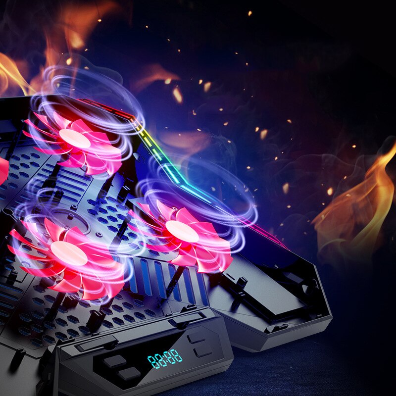 Gaming Laptop Cooler Six Fan Two USB Port Led RGB Lighting Notebook Stand for Laptop 12-17 inch Laptop Cooling Pad Emporium Discounts 5 Daily Gadget or Products Discounted at 20%  OFF Code DAILY20
