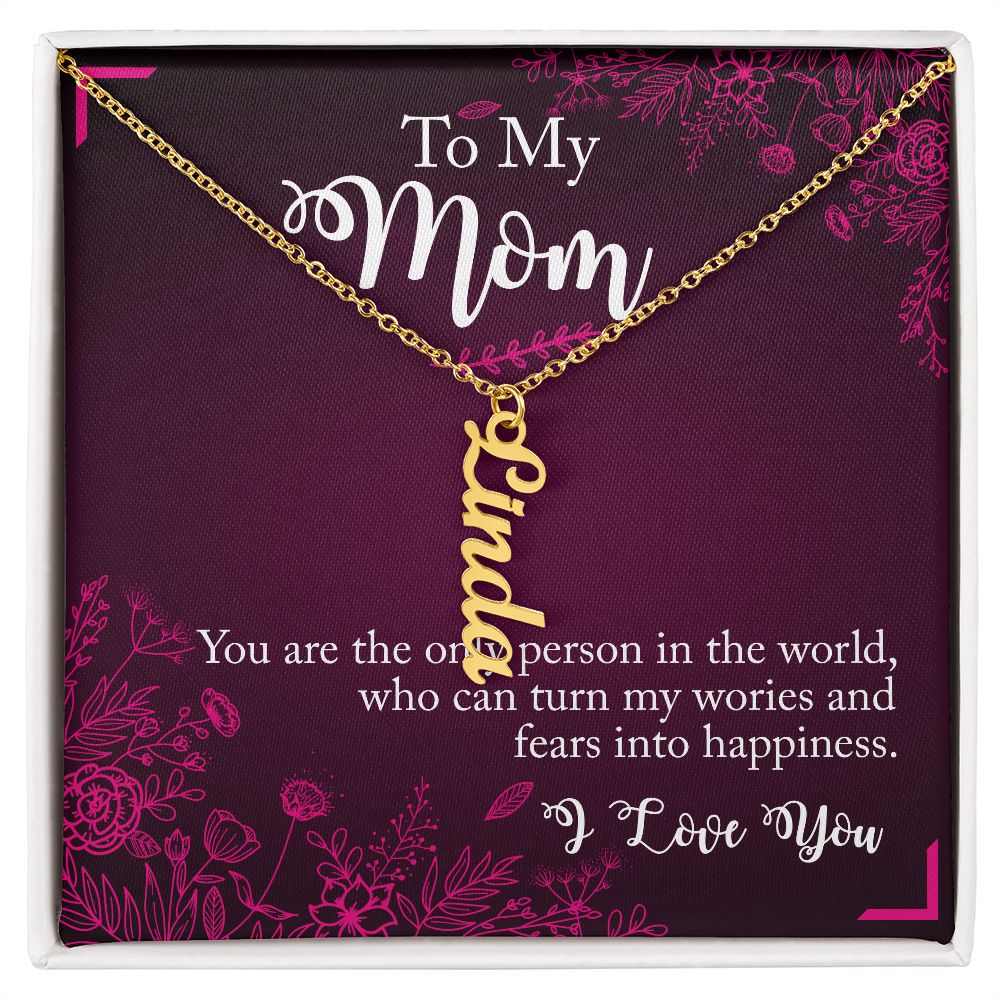 To My Mum Personalized Vertical Name Necklace