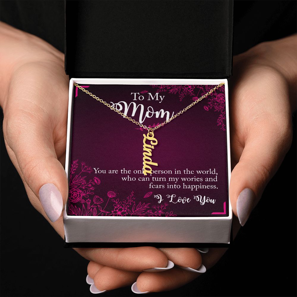 To My Mum Personalized Vertical Name Necklace