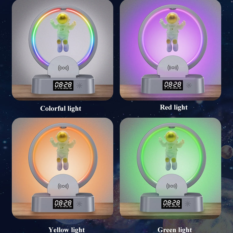 Magnetic Levitation Bluetooth Speaker Astronaut Home RGB Mini Radio TWS Sound Box Outdoor Wireless Subwoofer TF AUX USB Emporium Discounts Colourful light red, yellow, green