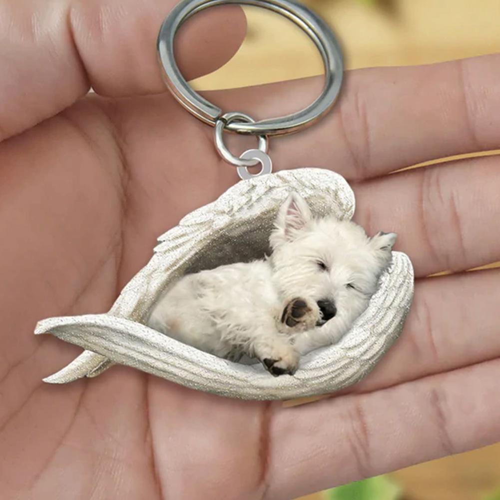 Dog Sleeping Angel Keychains Emporium Discounts