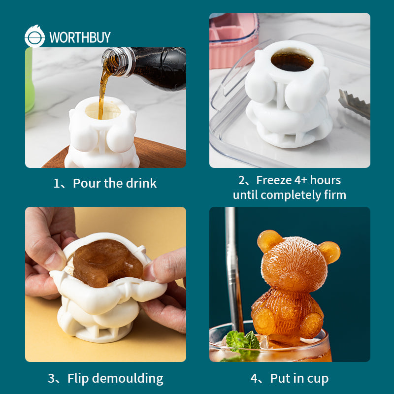 Cute Teddy Bear Silicone Mould Ice Cube Maker | Emporium Discounts