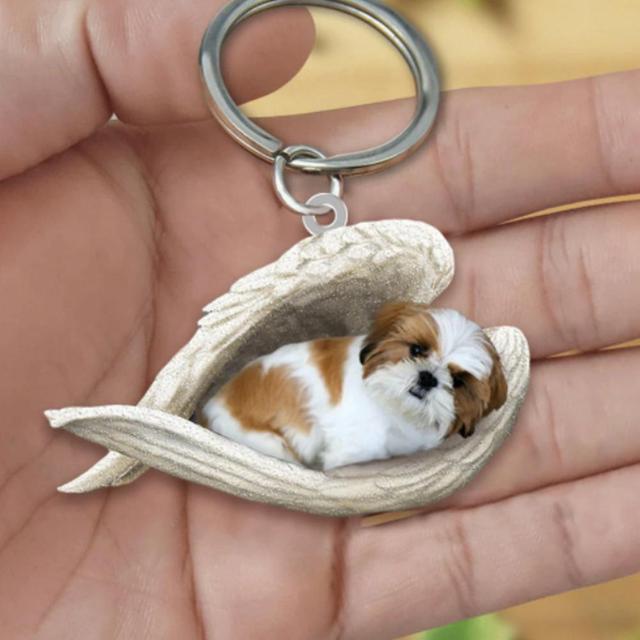 Dog Sleeping Angel Keychains Emporium Discounts Shih Tzy